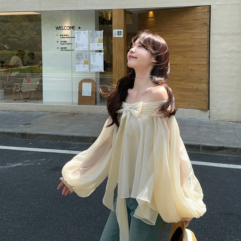 Off Shoulder Top - Французская блузка с открытыми плечами и