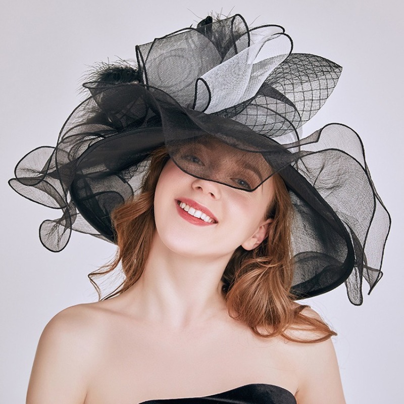 Women'S Fashion Kentucky Derby - Модные цветочные шляпки-фасцинаторы для женщин, широкополые