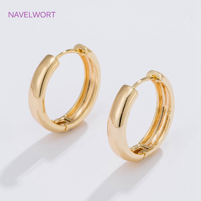 Women'S Fashion Earrings - Серьги кольцами 6 размеров, позолоченные круглые