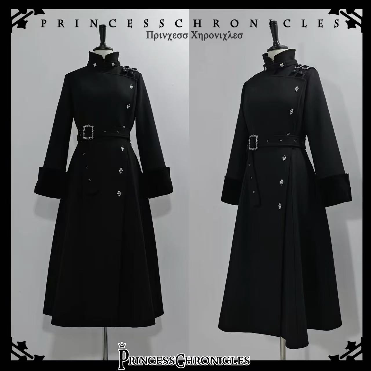 Women'S Fashion Jackets - Элегантное длинное шерстяное пальто в готическом