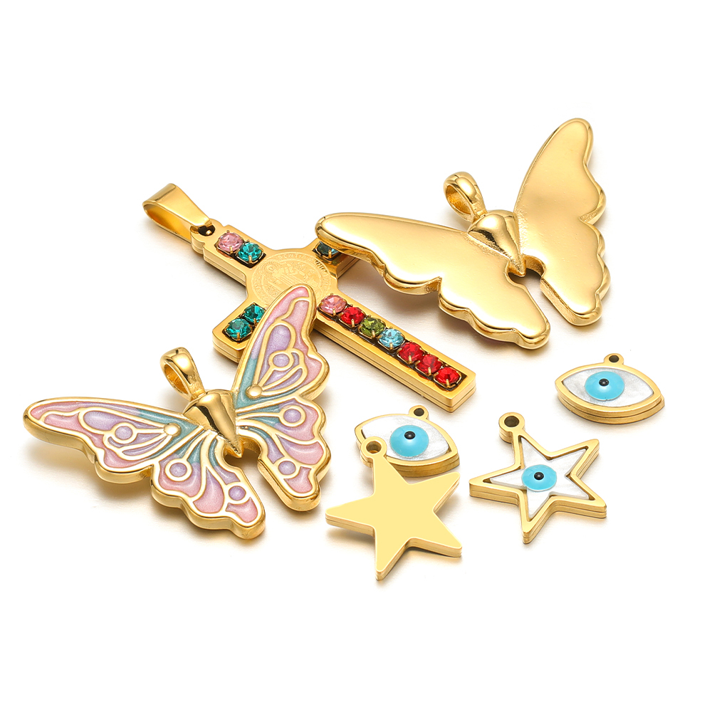 Women'S Fashion Earrings - 5 шт./лот, нержавеющая сталь, эмаль, звезда,