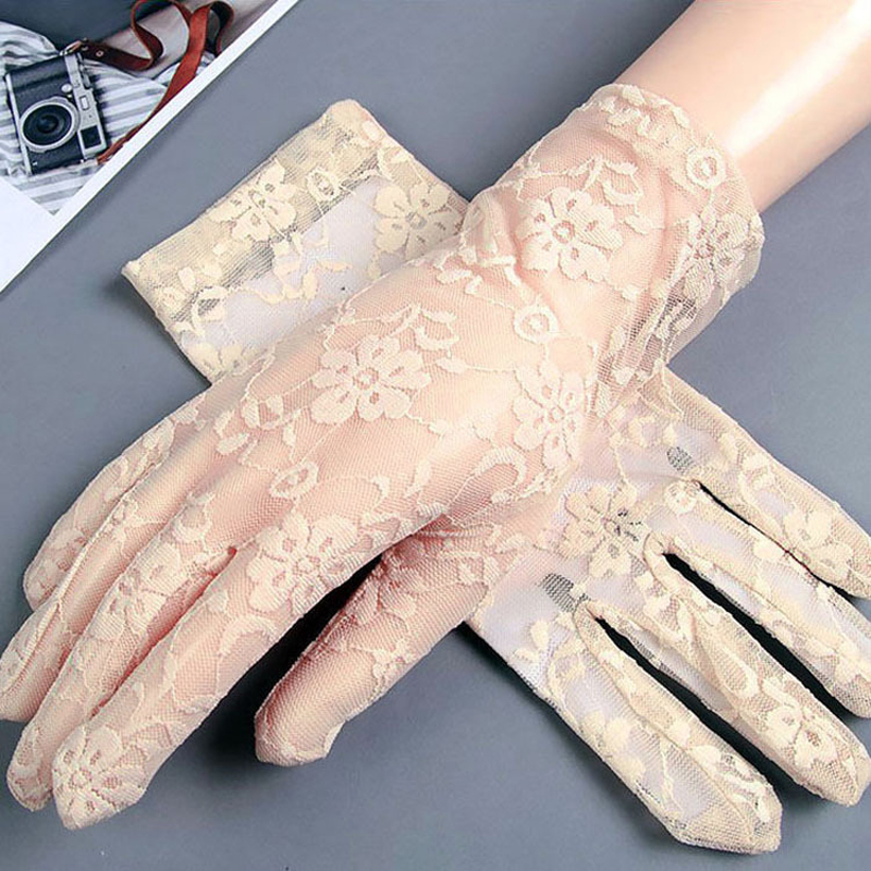 Women Fashion Gloves - Женские перчатки, летние короткие кружевные дышащие