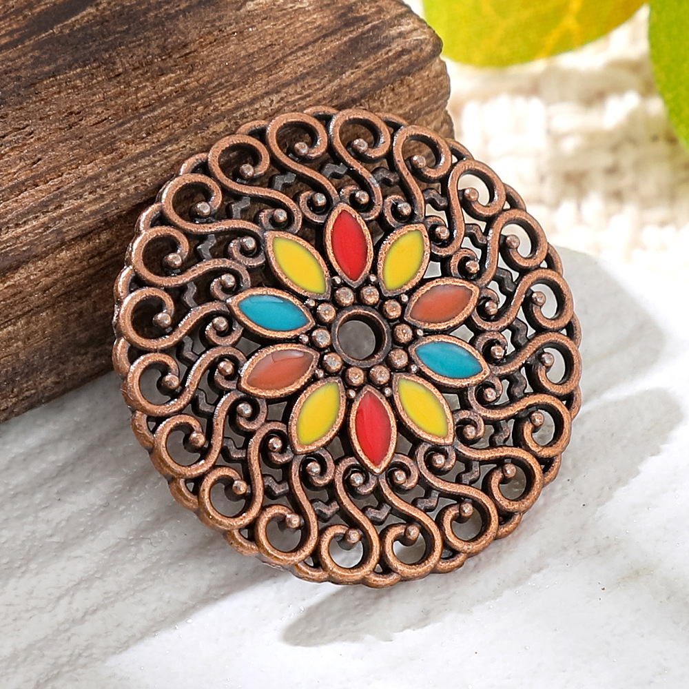 Women'S Fashion Earrings - Винтажные медные бронзовые эмалевые круглые подвески