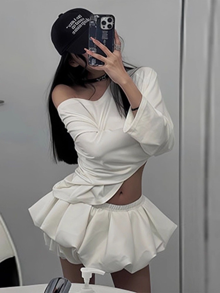 Модный дизайн Harajuku 2022, п – обзор и цена Asymmetric Top Women