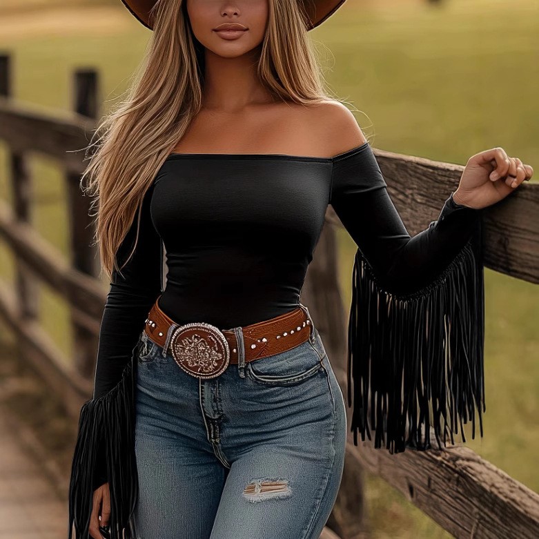 Женская одежда: Блузка с длинн – обзор и цена Off Shoulder Top