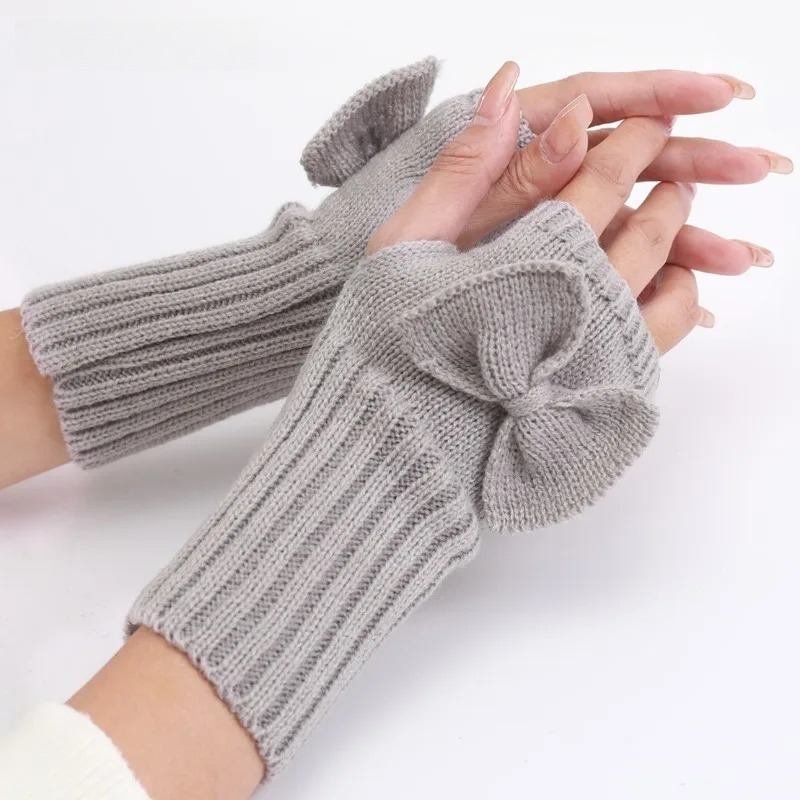 Вязаные перчатки без пальцев с – обзор и цена Women Fashion Gloves