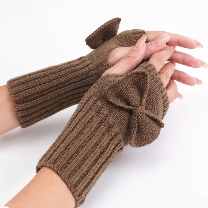 Вязаные перчатки без пальцев с – обзор и цена Women Fashion Gloves