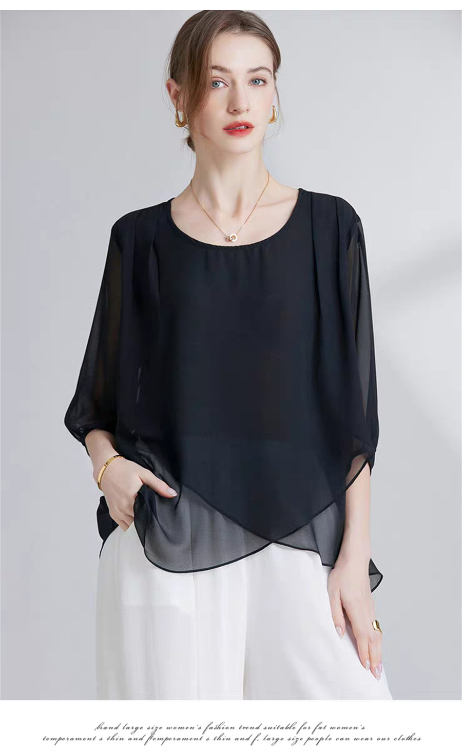 Корейская шифоновая блузка бол – обзор и цена Asymmetric Top Women