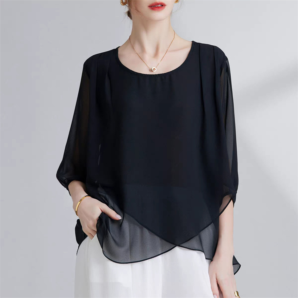 Корейская шифоновая блузка бол – обзор и цена Asymmetric Top Women